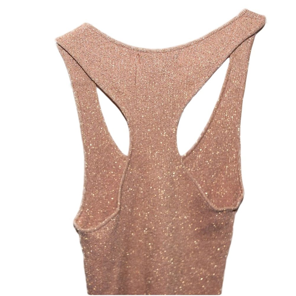 Metallic Racerback Pastel Pink Tank Y2K pastel